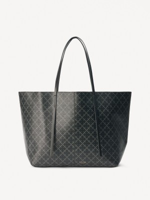 By Malene Birger Abi Printed Tote Laukut Charcoal | FI_BB35499