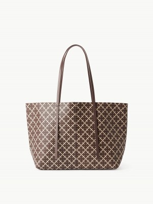 By Malene Birger Abigail Printed Tote Laukut Ruskea | FI_BB22193