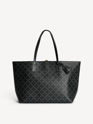 By Malene Birger Abigail Printed Tote Laukut Charcoal | FI_BB72970