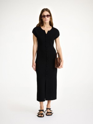 By Malene Birger Bielas Maxi Dress Neuleet Mustat | FI_BB77988