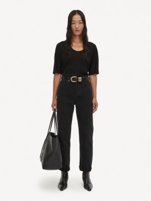 By Malene Birger Cevina Oversized T-shirt Topit Mustat | FI_BB77298