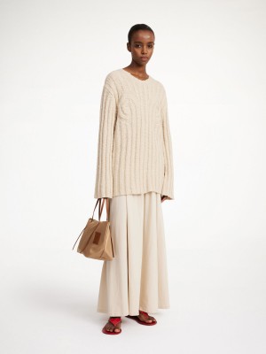 By Malene Birger Cirra Ribbed Sweater Neuleet Oyster Gray | FI_BB57642