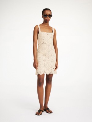 By Malene Birger Falla Crochet Mini Dress Neuleet Oyster Gray | FI_BB94716