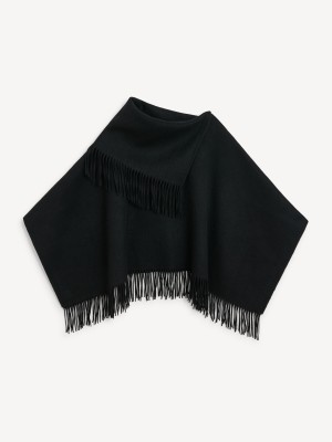 By Malene Birger Turtma Wool Fringe Bib Huivit Mustat | FI_BB37723