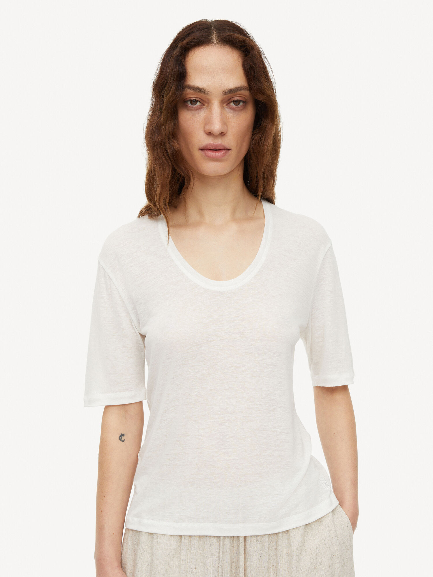 By Malene Birger Amaringa T-shirt Topit Valkoinen | FI_BB93741