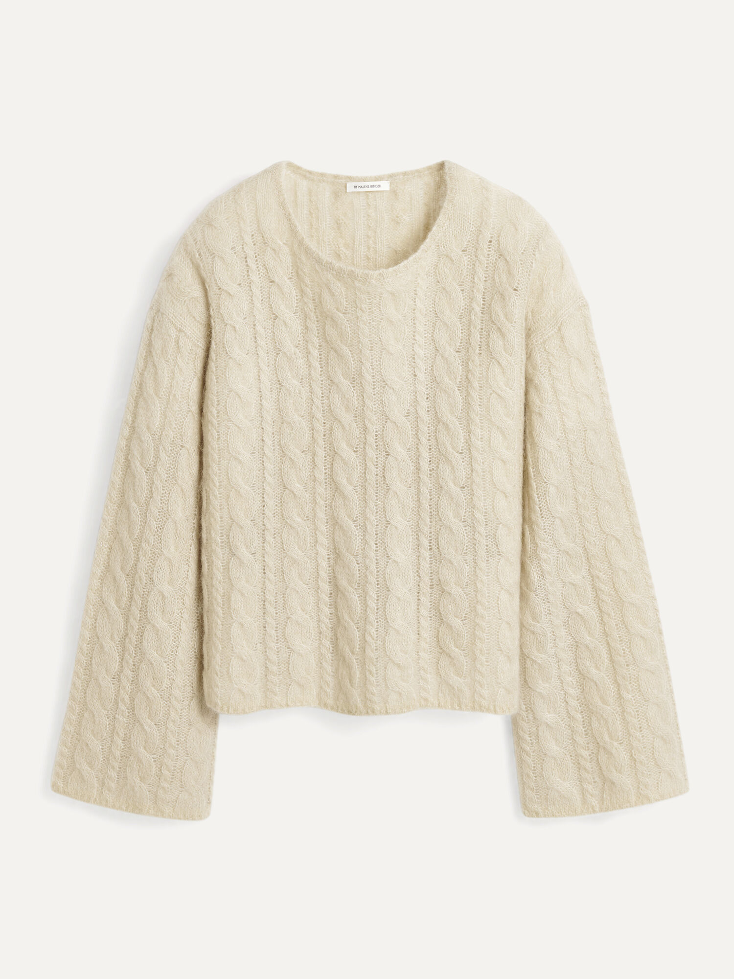 By Malene Birger Cierra Cable-knit Sweater Neuleet Oyster Gray | FI_BB63809