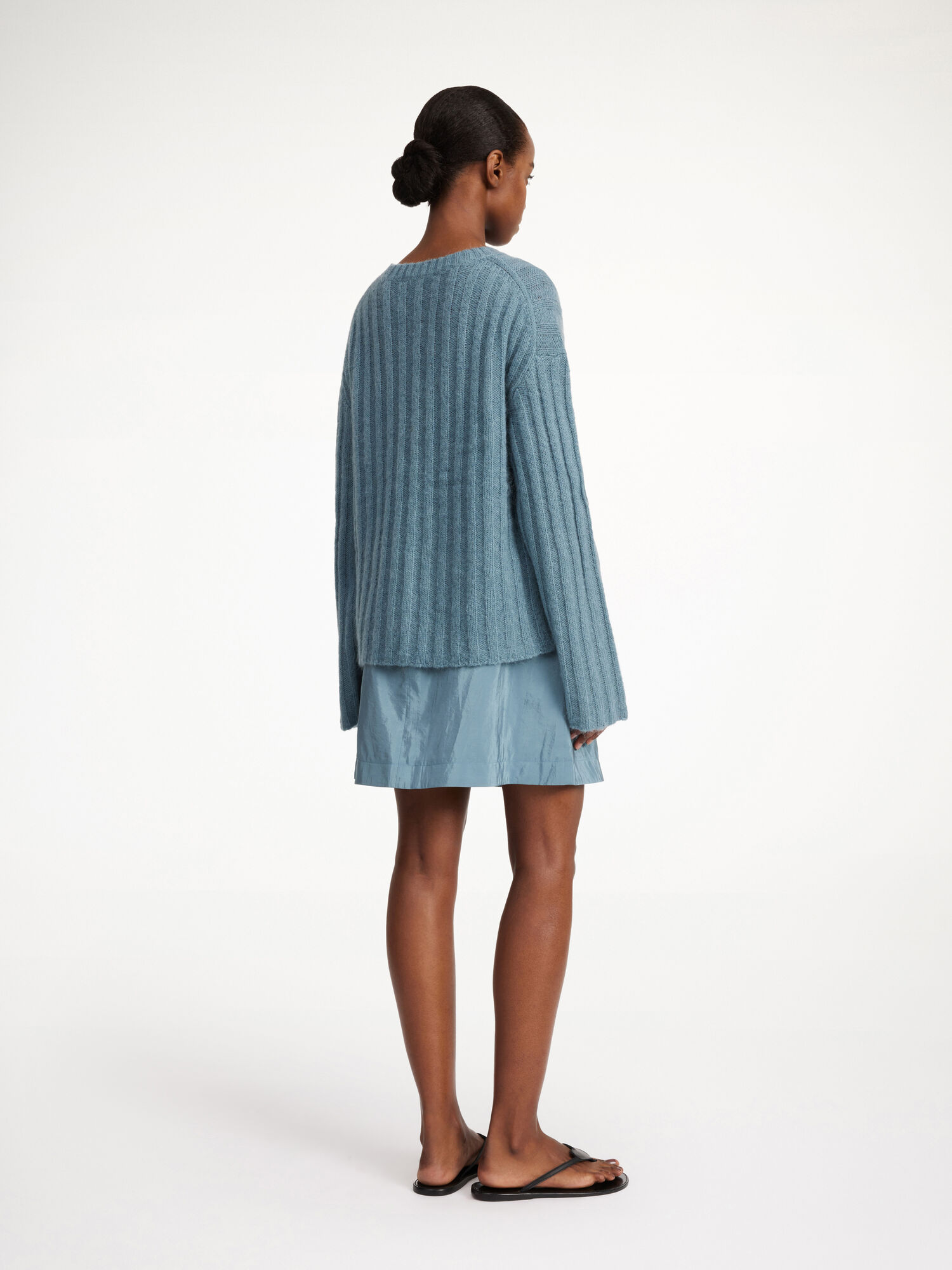 By Malene Birger Cierra Ribbed Sweater Neuleet Cool Water | FI_BB94917