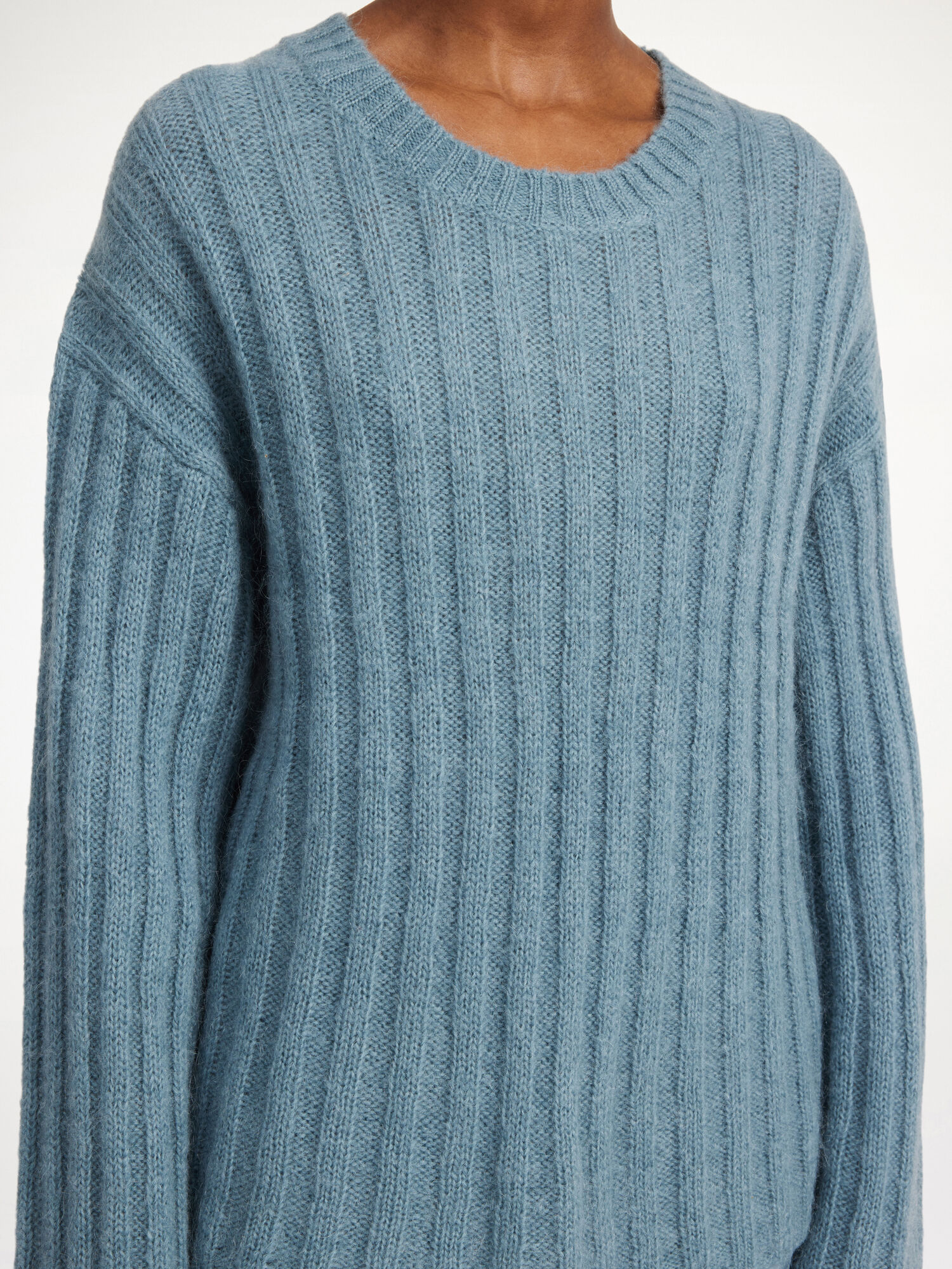 By Malene Birger Cierra Ribbed Sweater Neuleet Cool Water | FI_BB94917