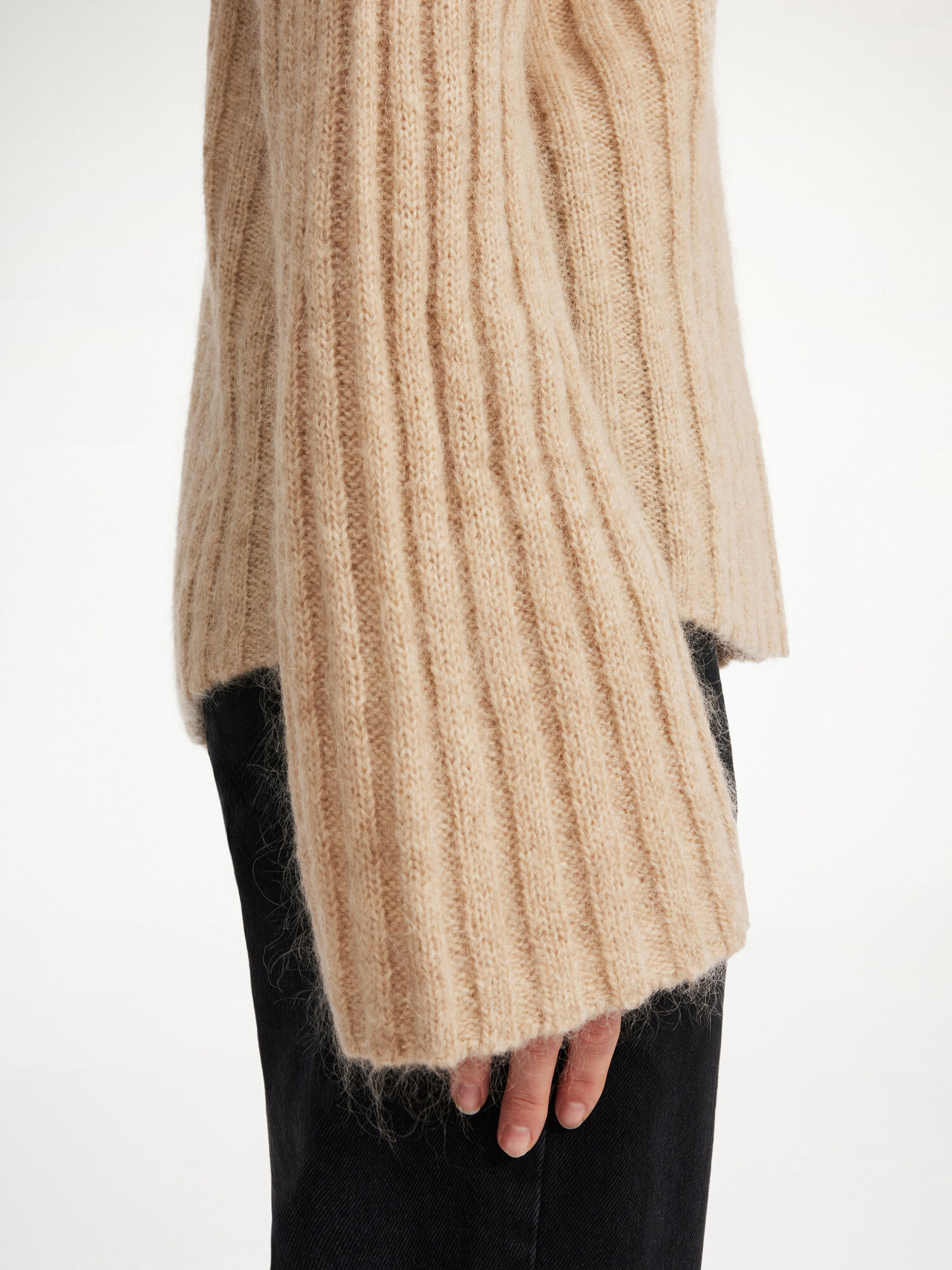 By Malene Birger Cierra Ribbed Sweater Neuleet Beige | FI_BB49210