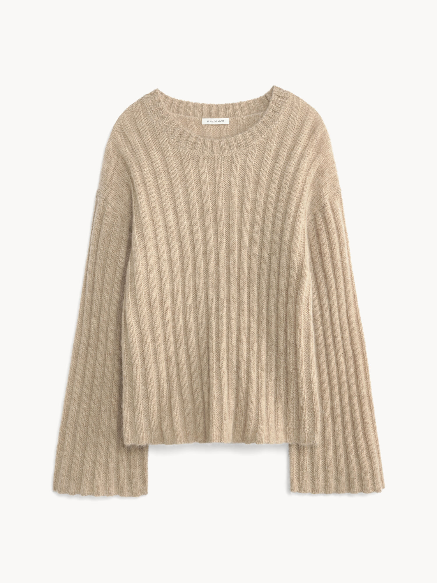 By Malene Birger Cierra Ribbed Sweater Neuleet Beige | FI_BB49210