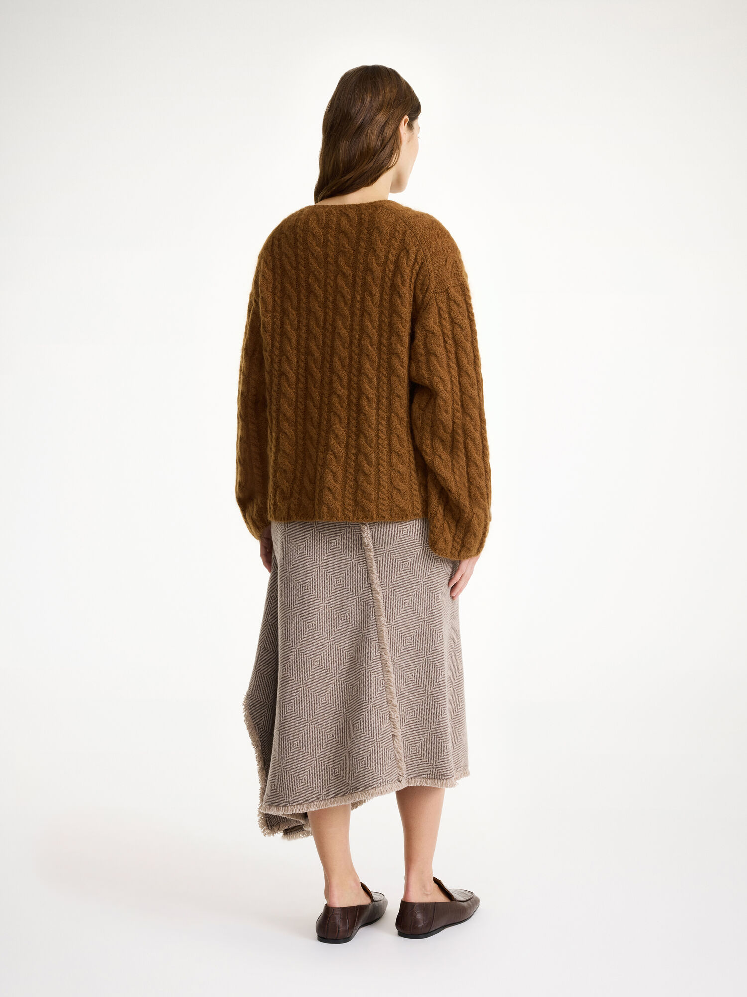 By Malene Birger Cimone Cable-knit Sweater Neuleet Bison | FI_BB62346