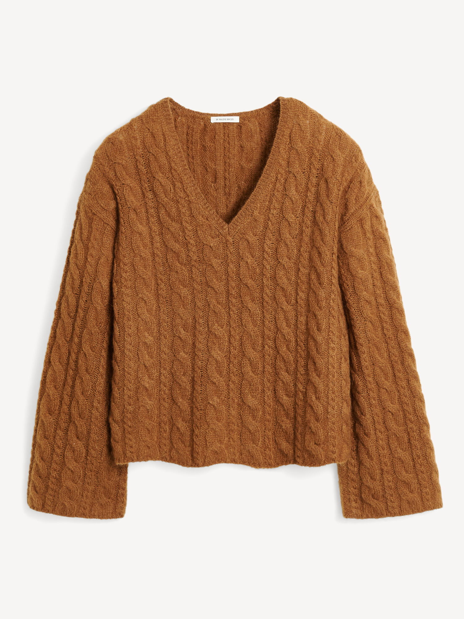 By Malene Birger Cimone Cable-knit Sweater Neuleet Bison | FI_BB62346