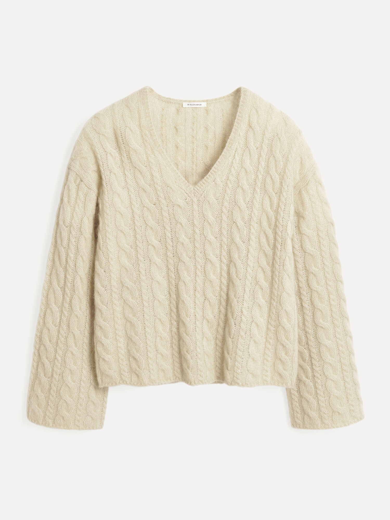 By Malene Birger Cimone Cable-knit Sweater Neuleet Oyster Gray | FI_BB38224