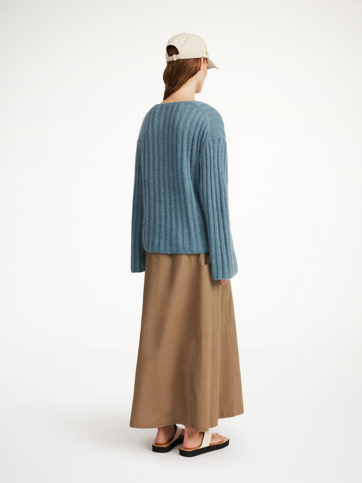 By Malene Birger Cimone Ribbed Sweater Neuleet Cool Water | FI_BB79175