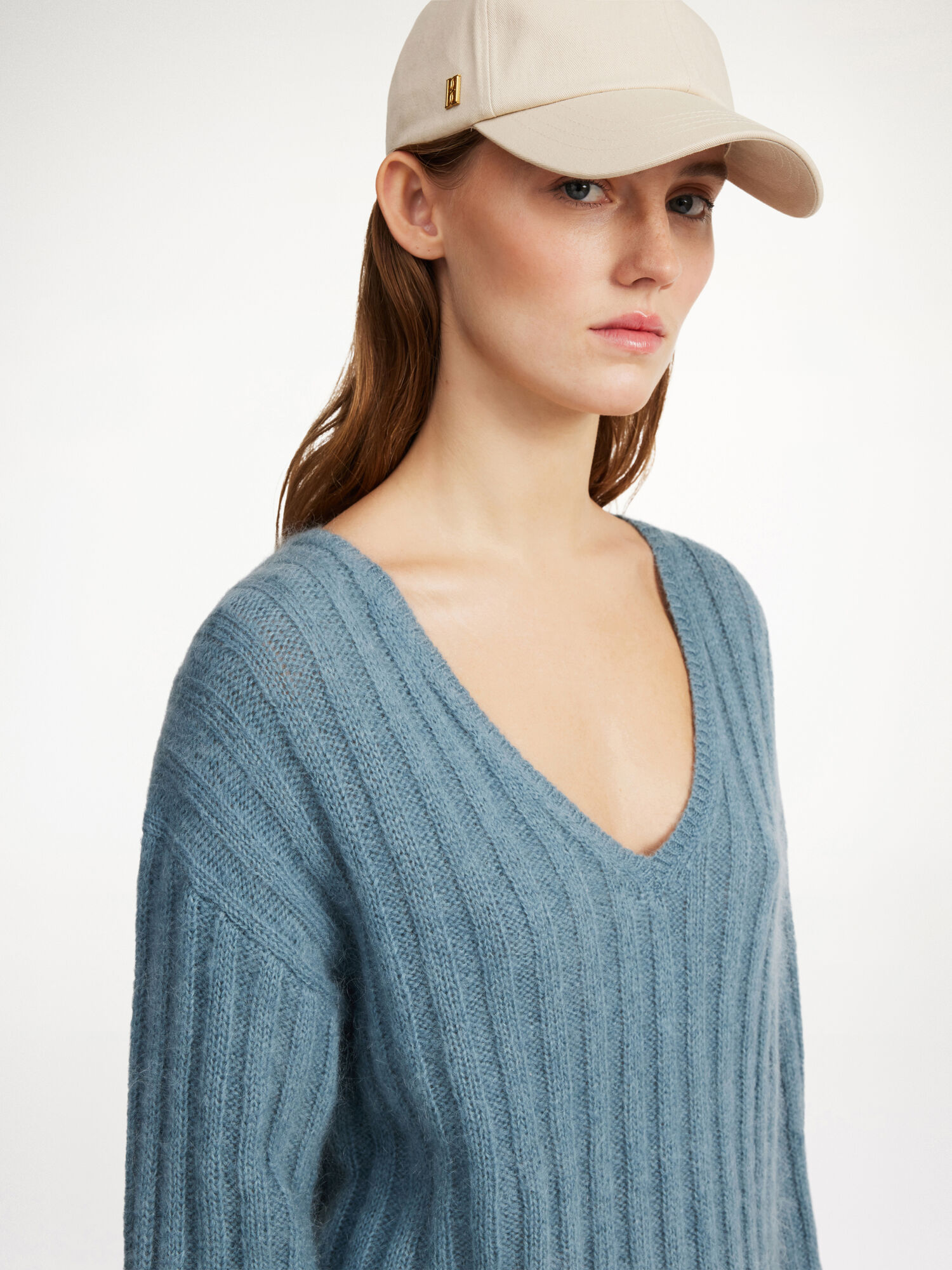 By Malene Birger Cimone Ribbed Sweater Neuleet Cool Water | FI_BB79175