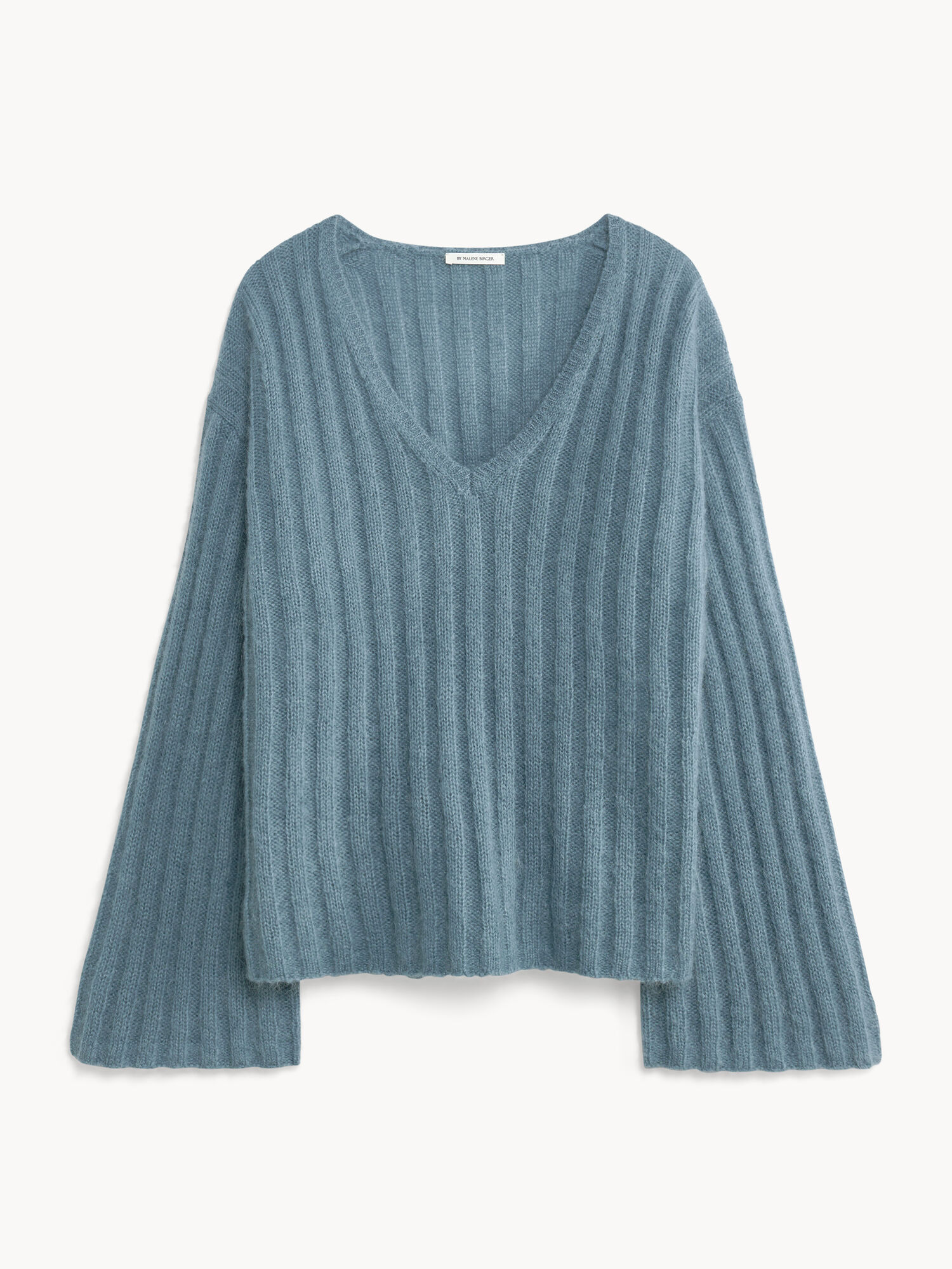 By Malene Birger Cimone Ribbed Sweater Neuleet Cool Water | FI_BB79175