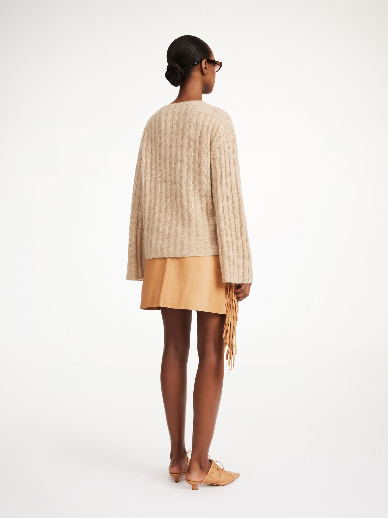 By Malene Birger Cimone Ribbed Sweater Neuleet Beige | FI_BB93534