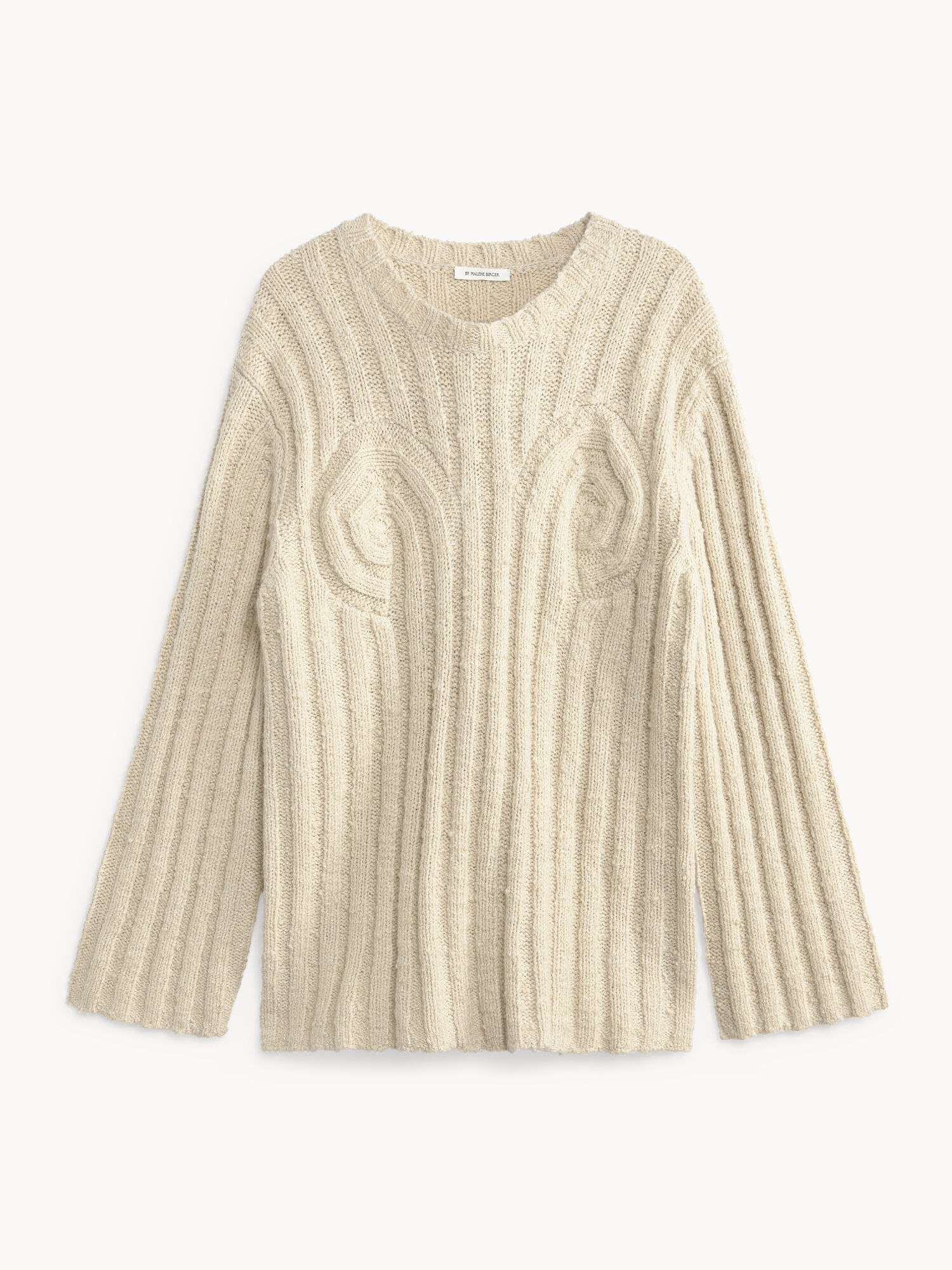 By Malene Birger Cirra Ribbed Sweater Neuleet Oyster Gray | FI_BB57642