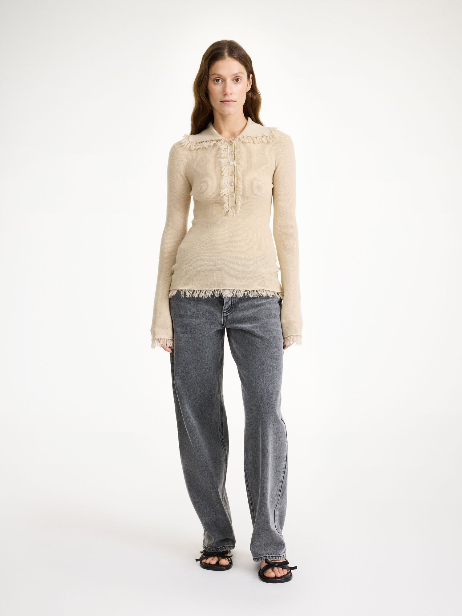 By Malene Birger Dreele Wool-blend Sweater Neuleet Oyster Gray | FI_BB18573