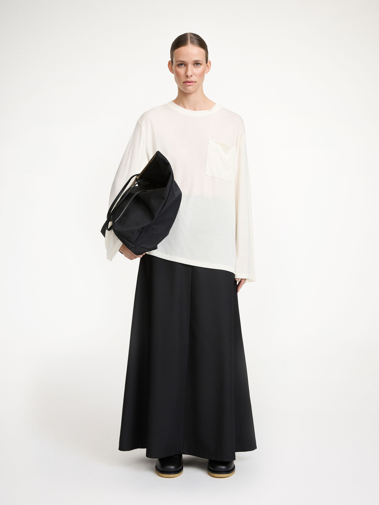 By Malene Birger Fayeh Oversized Longsleeve Topit Valkoinen | FI_BB90442