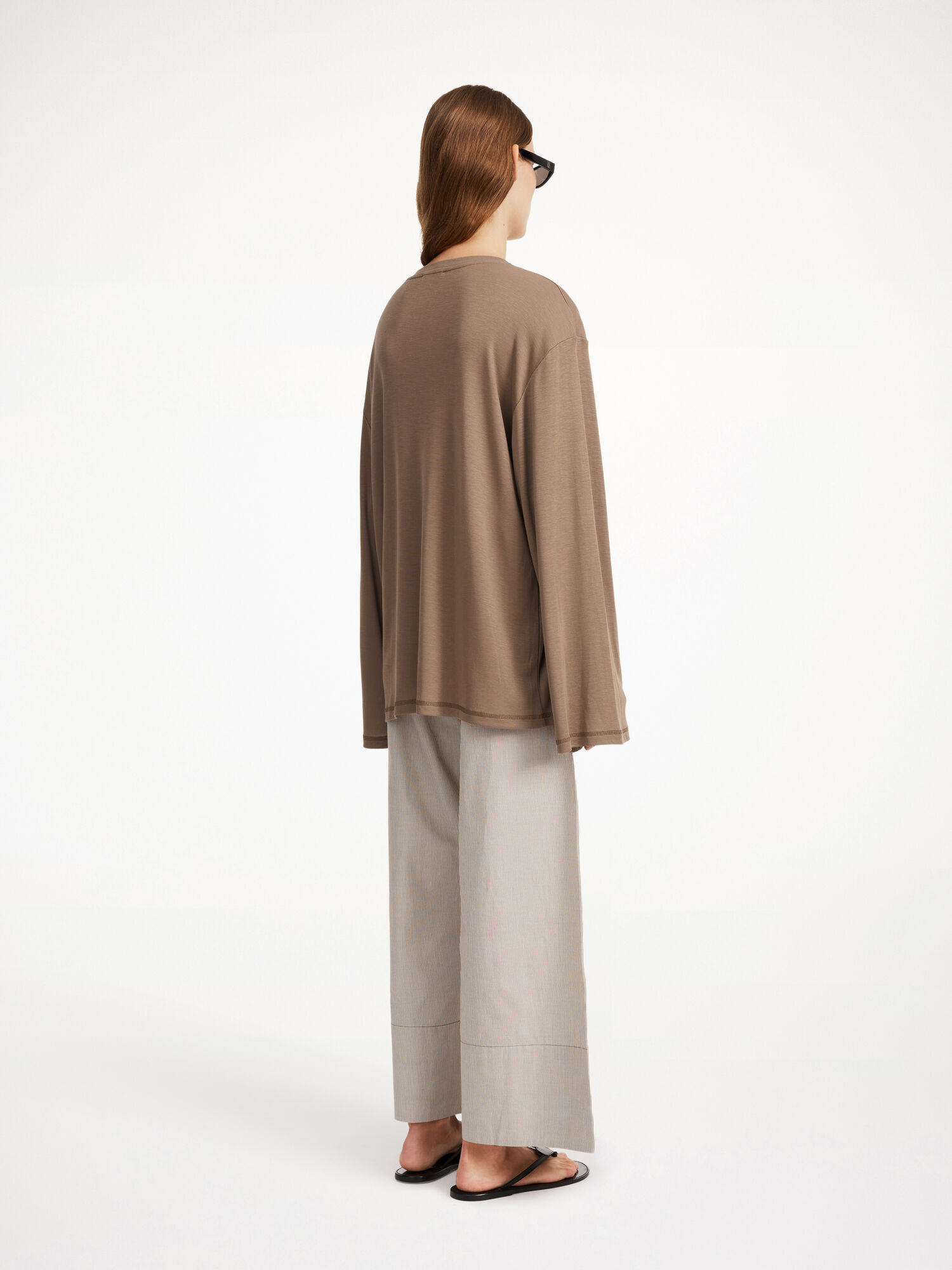 By Malene Birger Fayeh Oversized Longsleeve Topit Shitake | FI_BB33853