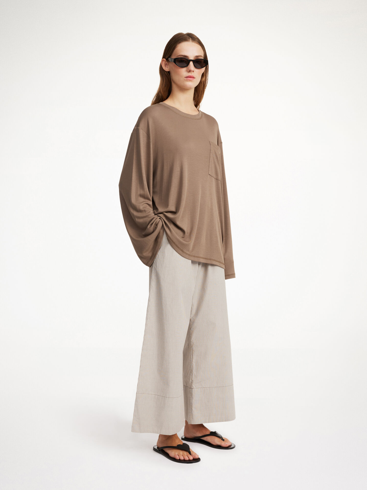 By Malene Birger Fayeh Oversized Longsleeve Topit Shitake | FI_BB33853