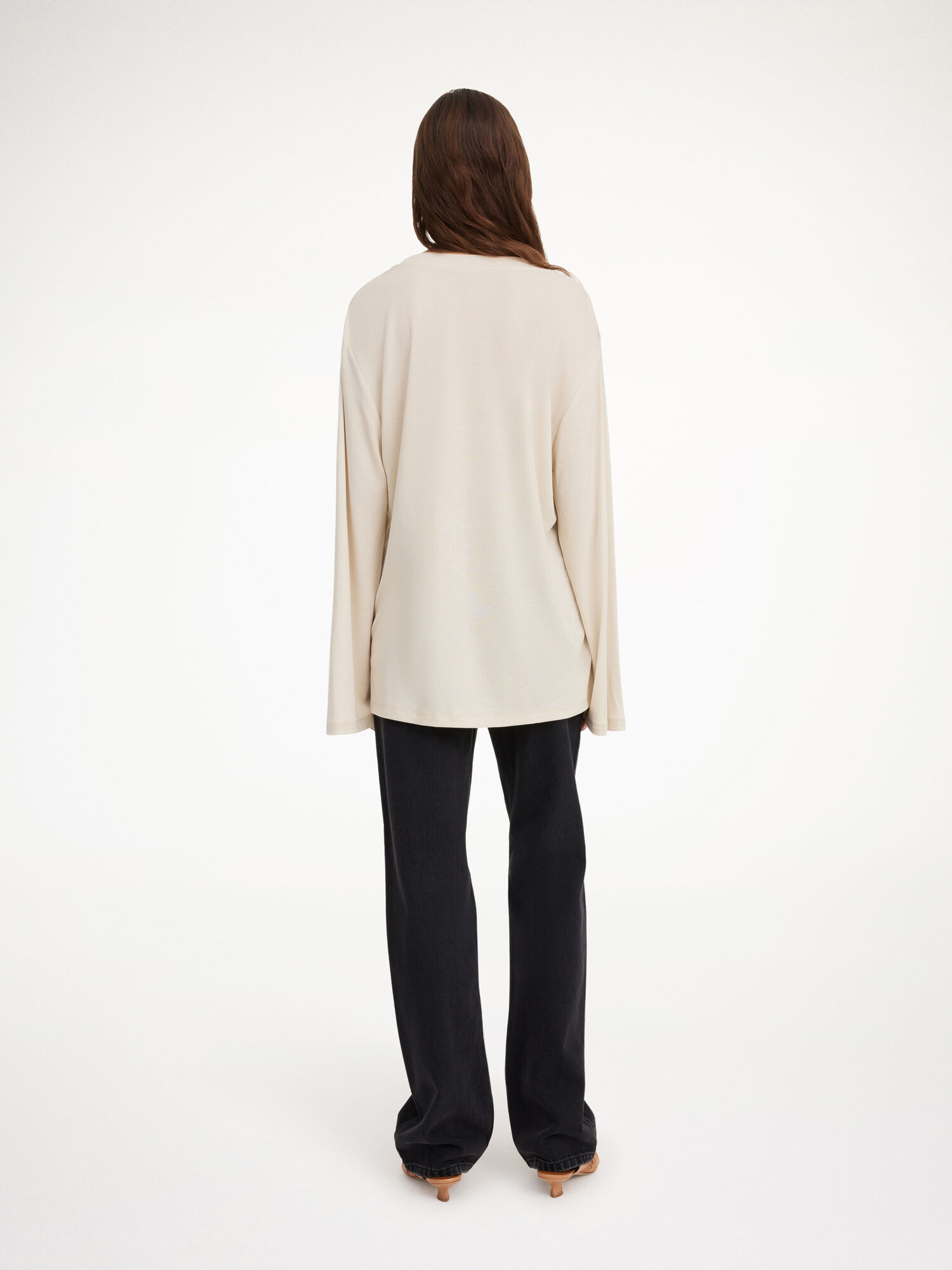 By Malene Birger Fayeh Oversized Longsleeve Topit Oyster Gray | FI_BB84248