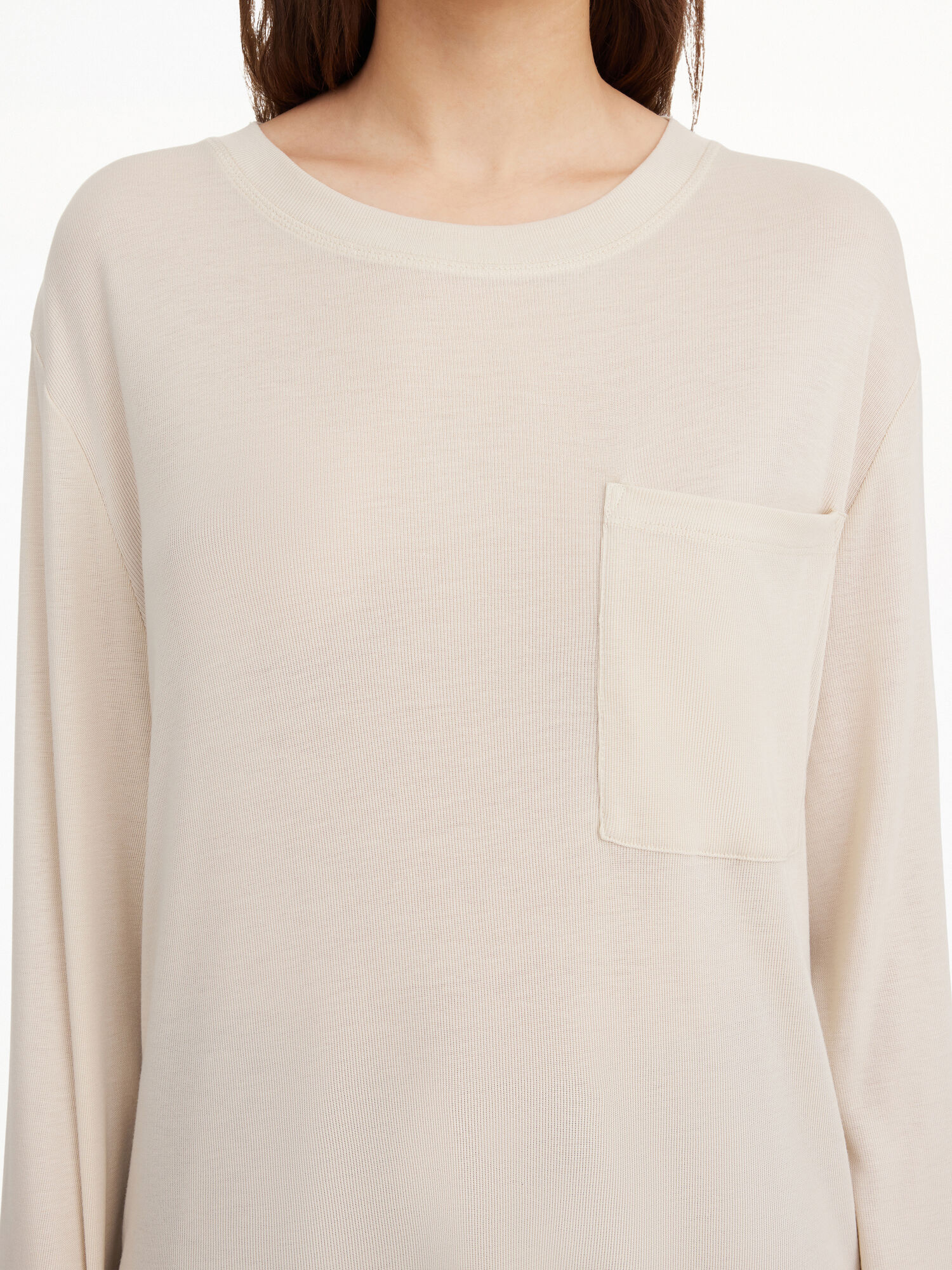 By Malene Birger Fayeh Oversized Longsleeve Topit Oyster Gray | FI_BB84248