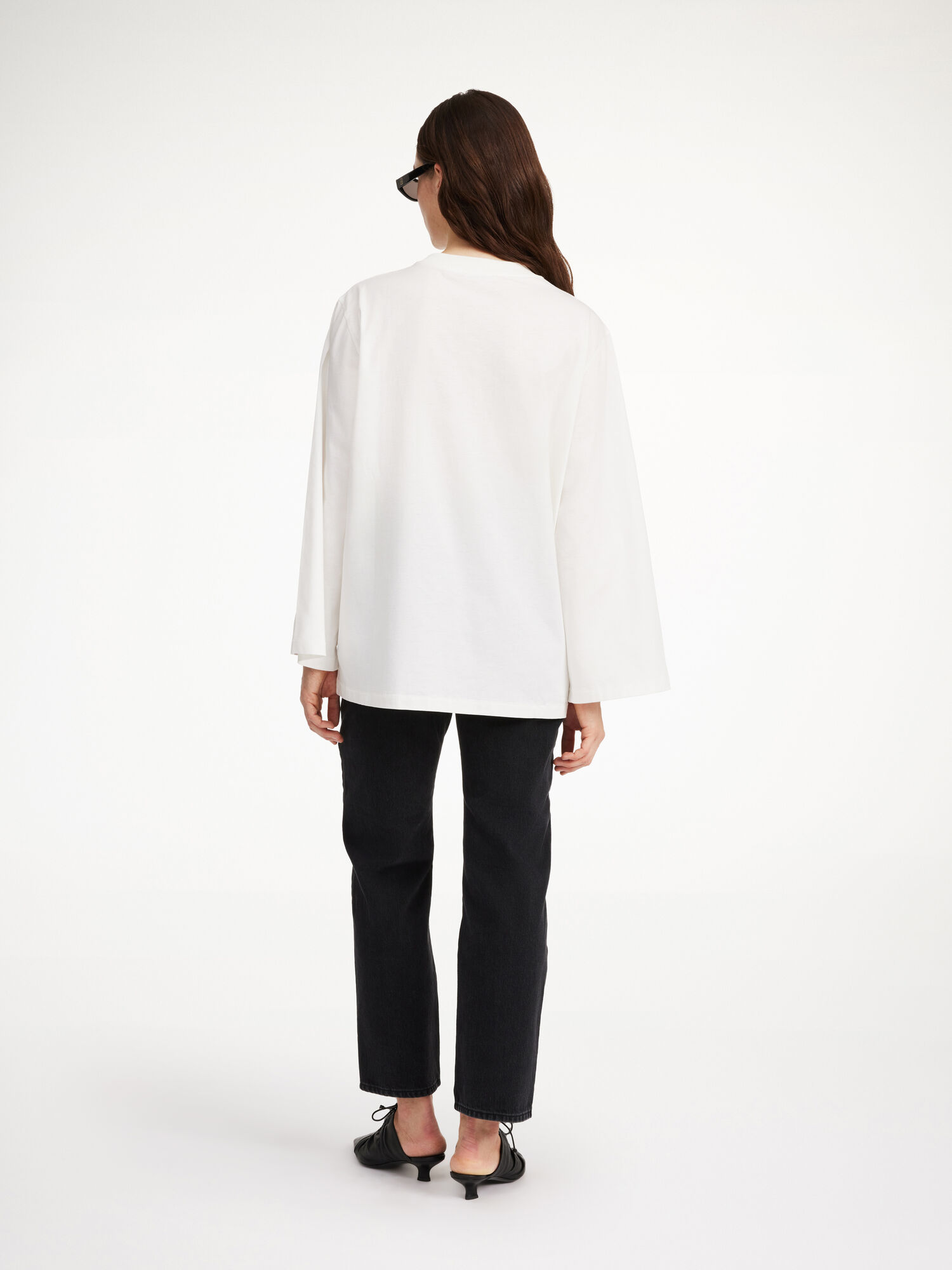 By Malene Birger Fayeh Oversized Longsleeve Topit Valkoinen | FI_BB32778