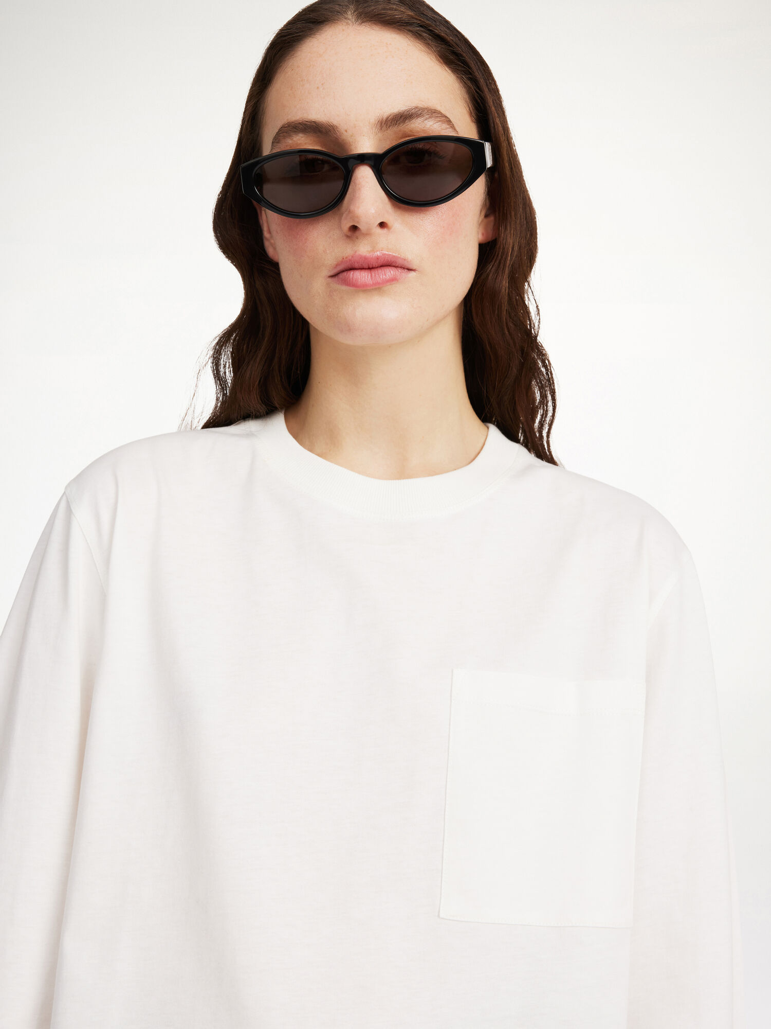 By Malene Birger Fayeh Oversized Longsleeve Topit Valkoinen | FI_BB32778