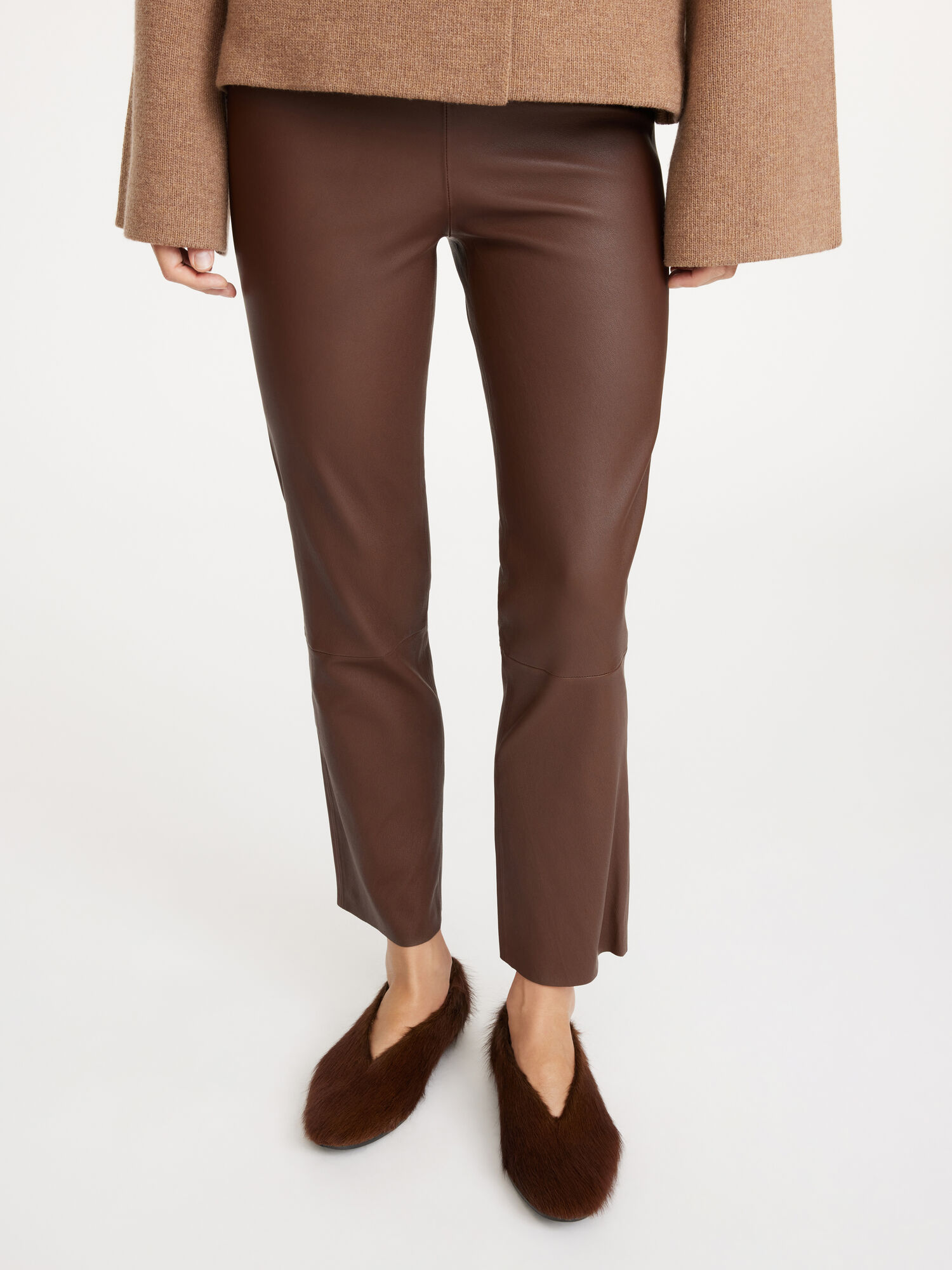 By Malene Birger Florentina Leather Suorat Housut Chestnut | FI_BB15567