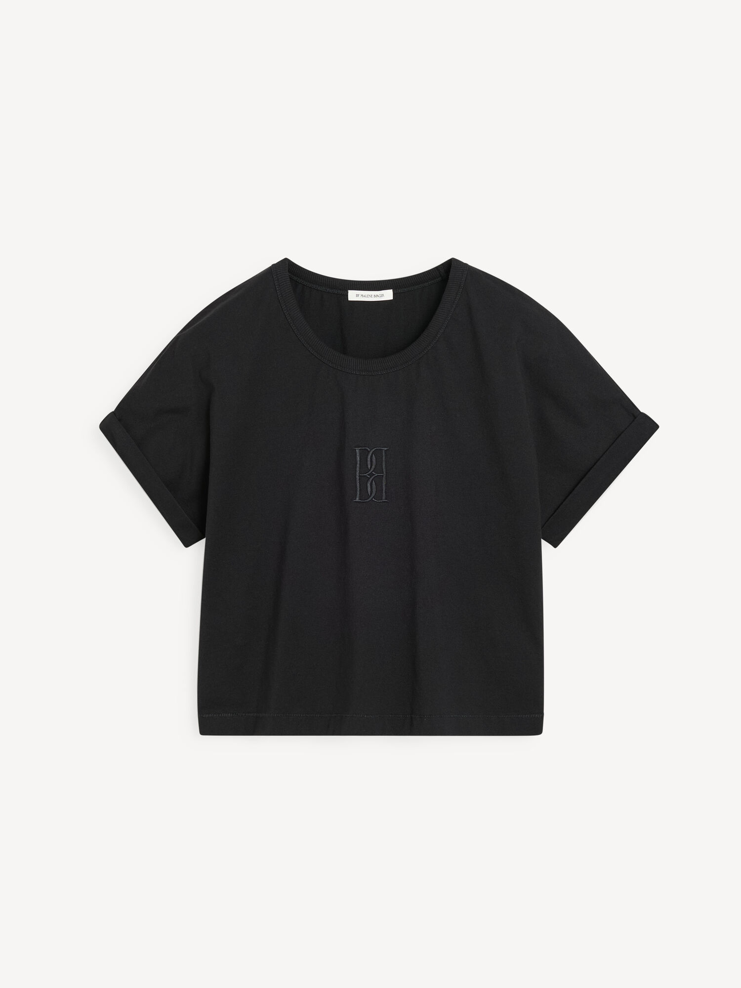 By Malene Birger Hedalia Organic Cotton T-shirt Topit Mustat | FI_BB11144