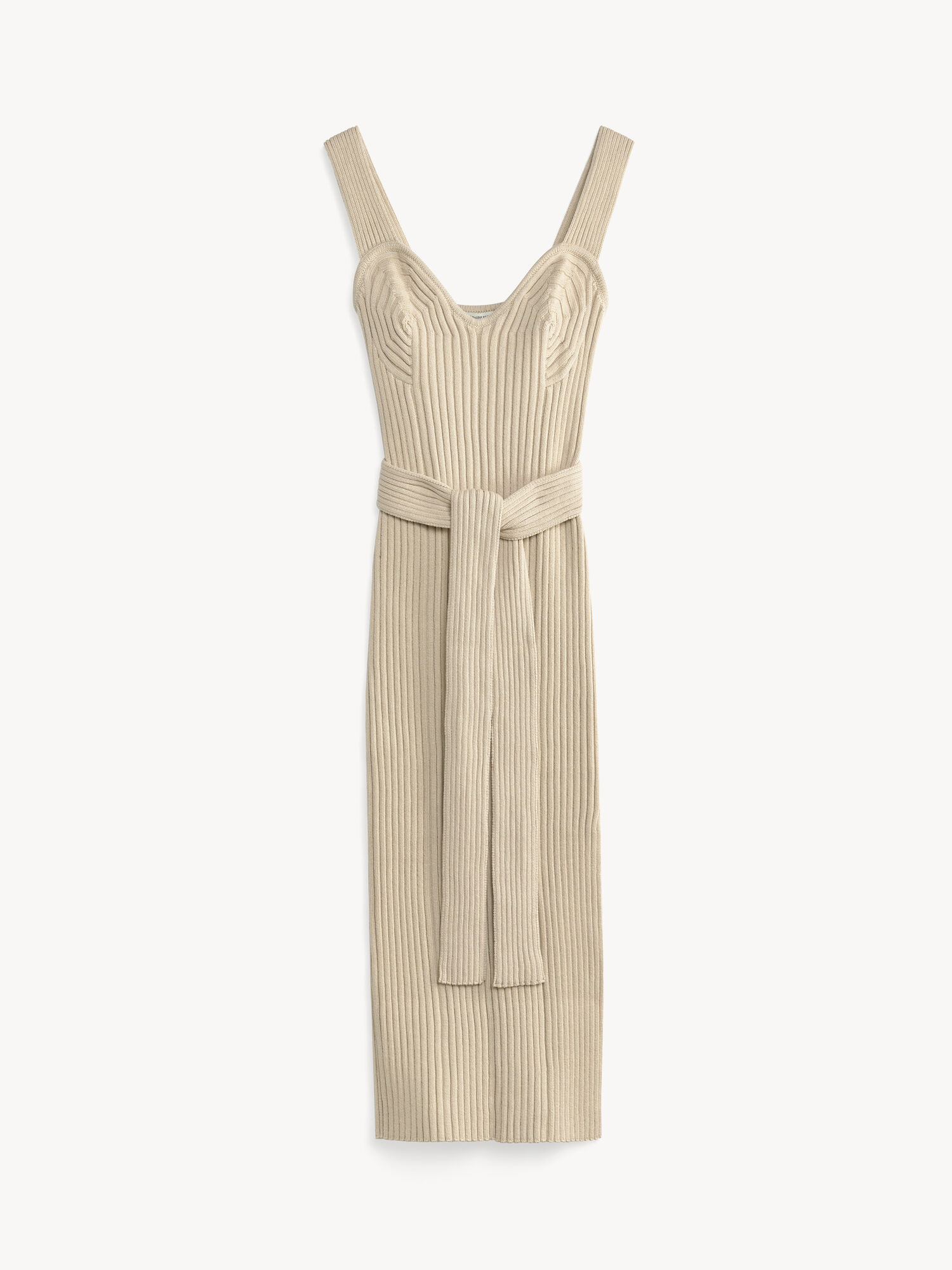 By Malene Birger Honeya Ribbed Maxi Dress Neuleet Oyster Gray | FI_BB91484