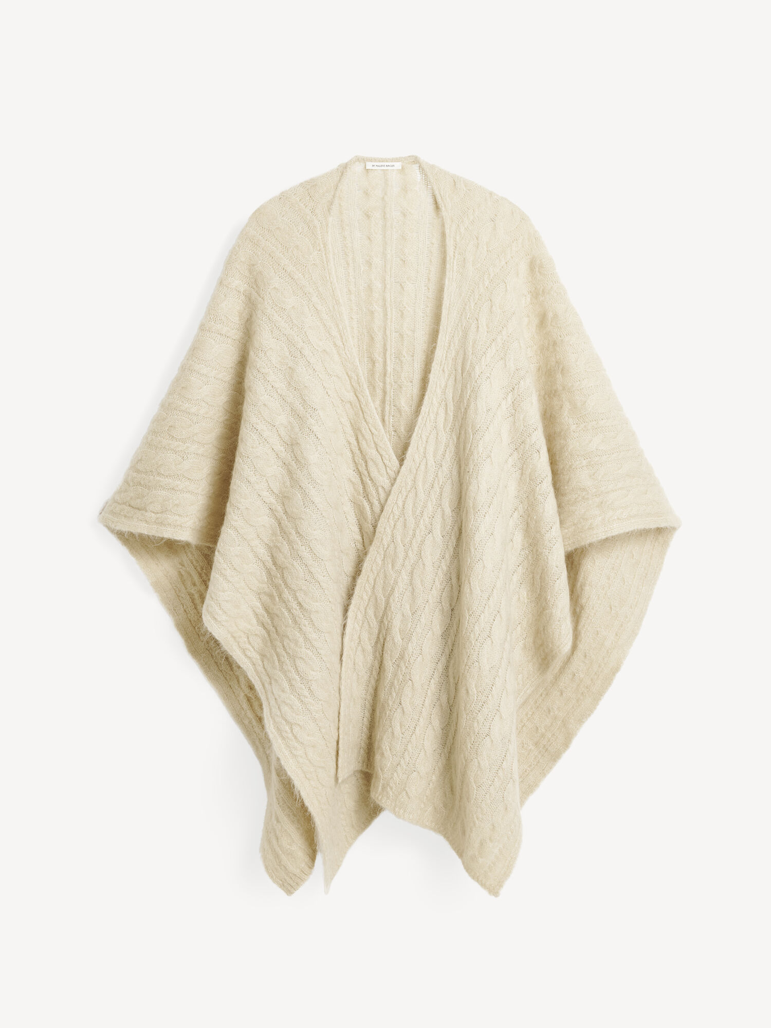 By Malene Birger Kassillas Wool-blend Poncho Neuleet Oyster Gray | FI_BB69287