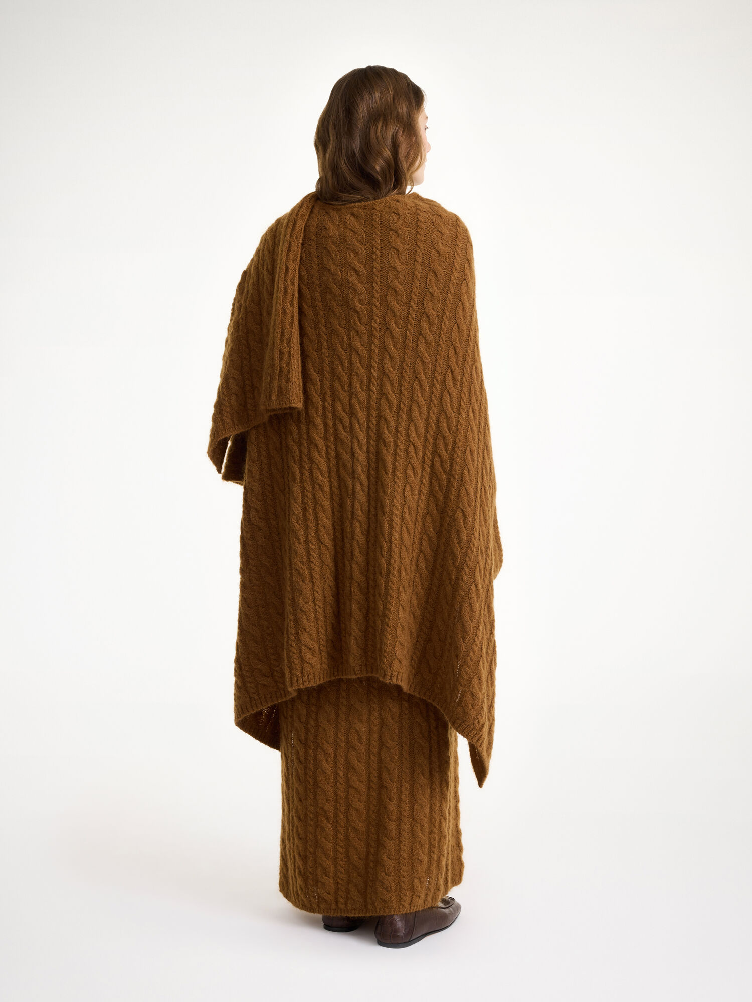 By Malene Birger Kassillas Wool-blend Poncho Neuleet Bison | FI_BB23398