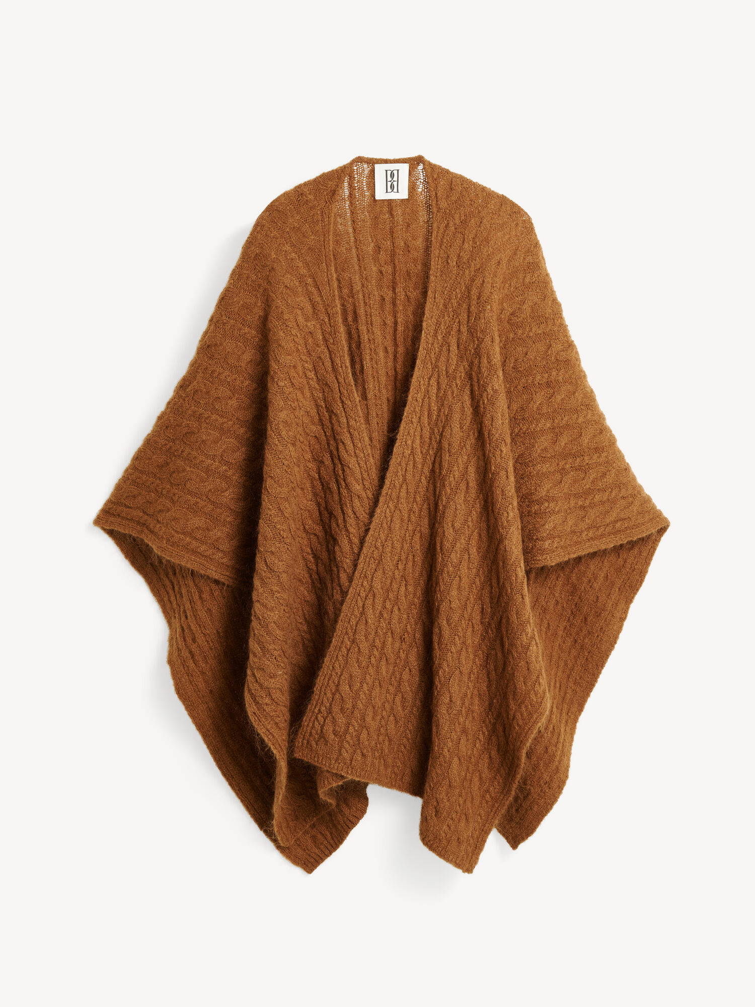 By Malene Birger Kassillas Wool-blend Poncho Neuleet Bison | FI_BB23398