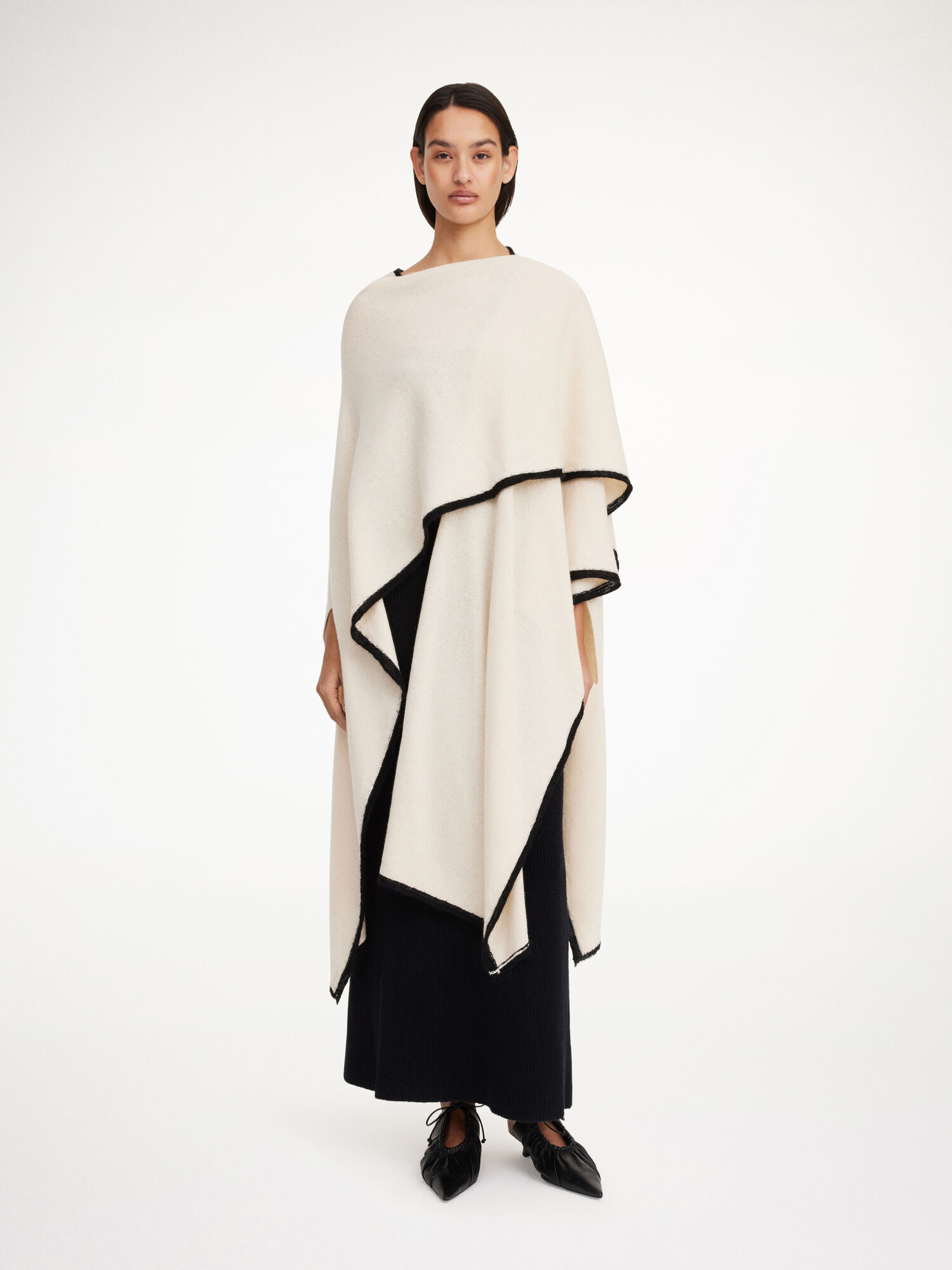 By Malene Birger Kassira Merino-blend Poncho Neuleet Oyster Gray | FI_BB95065