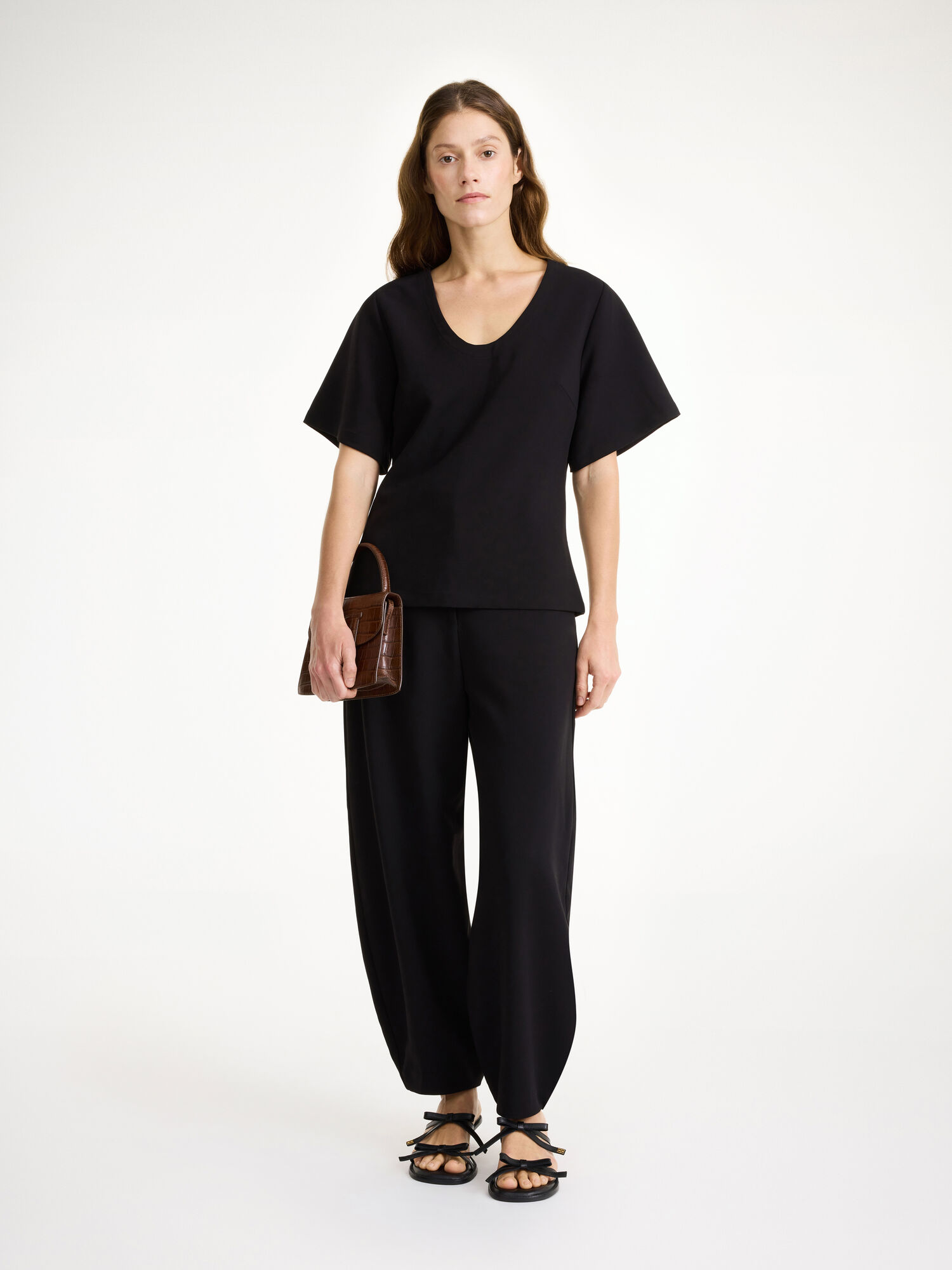 By Malene Birger Lunae T-shirt Topit Mustat | FI_BB49147