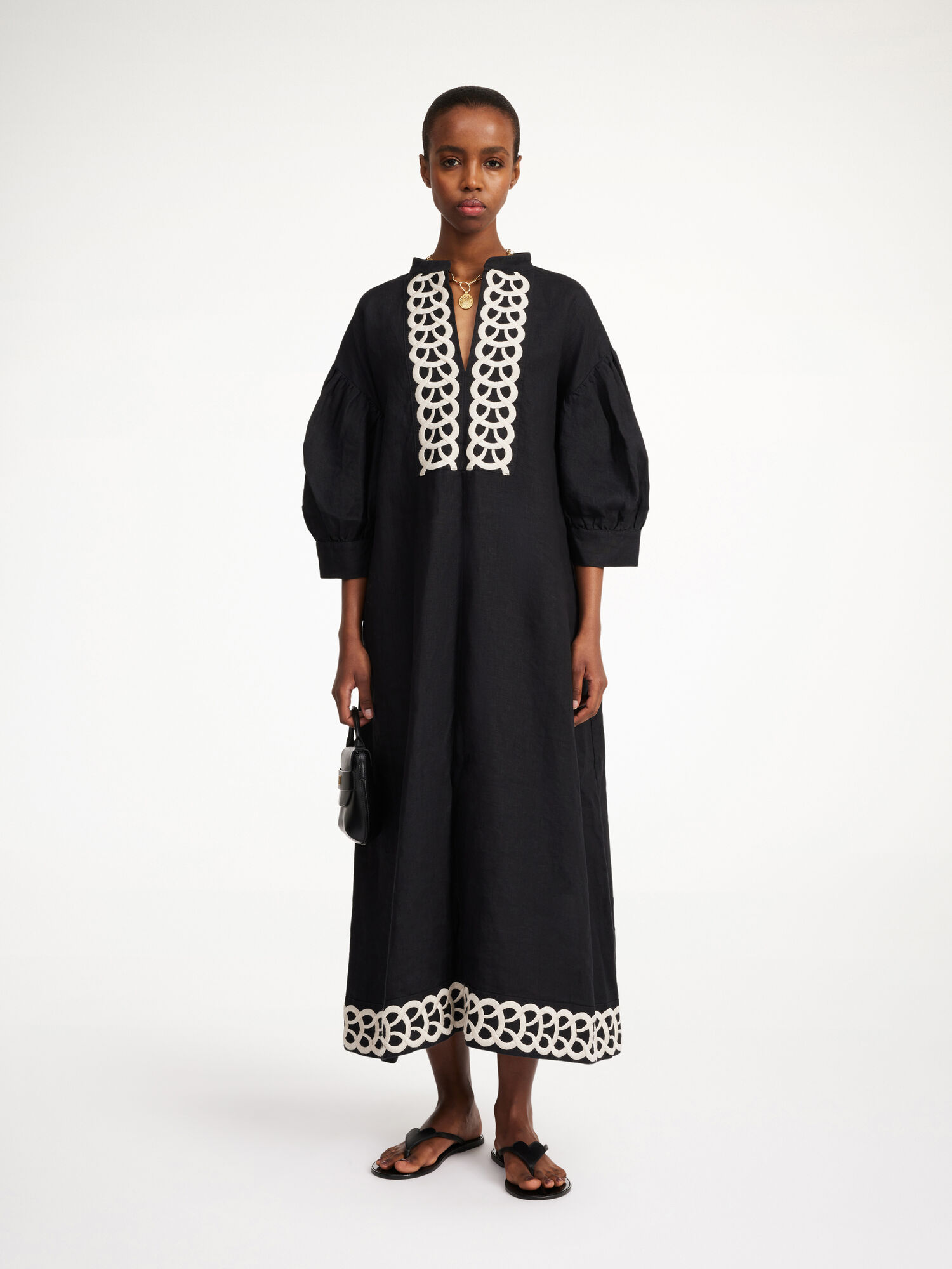 By Malene Birger Lydea Linen Maxi Mekko Mustat | FI_BB33623