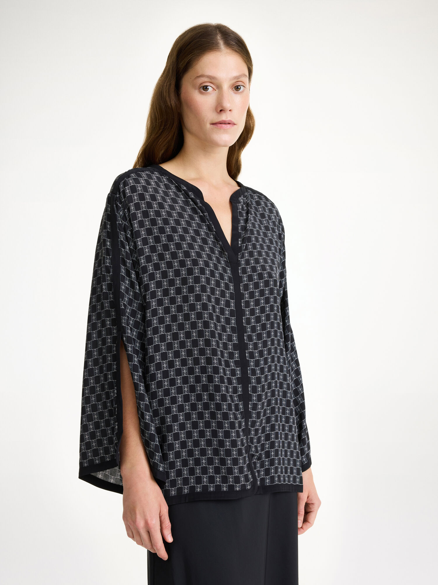 By Malene Birger Plazzo Blouse Paidat Mono lined 050 | FI_BB14963