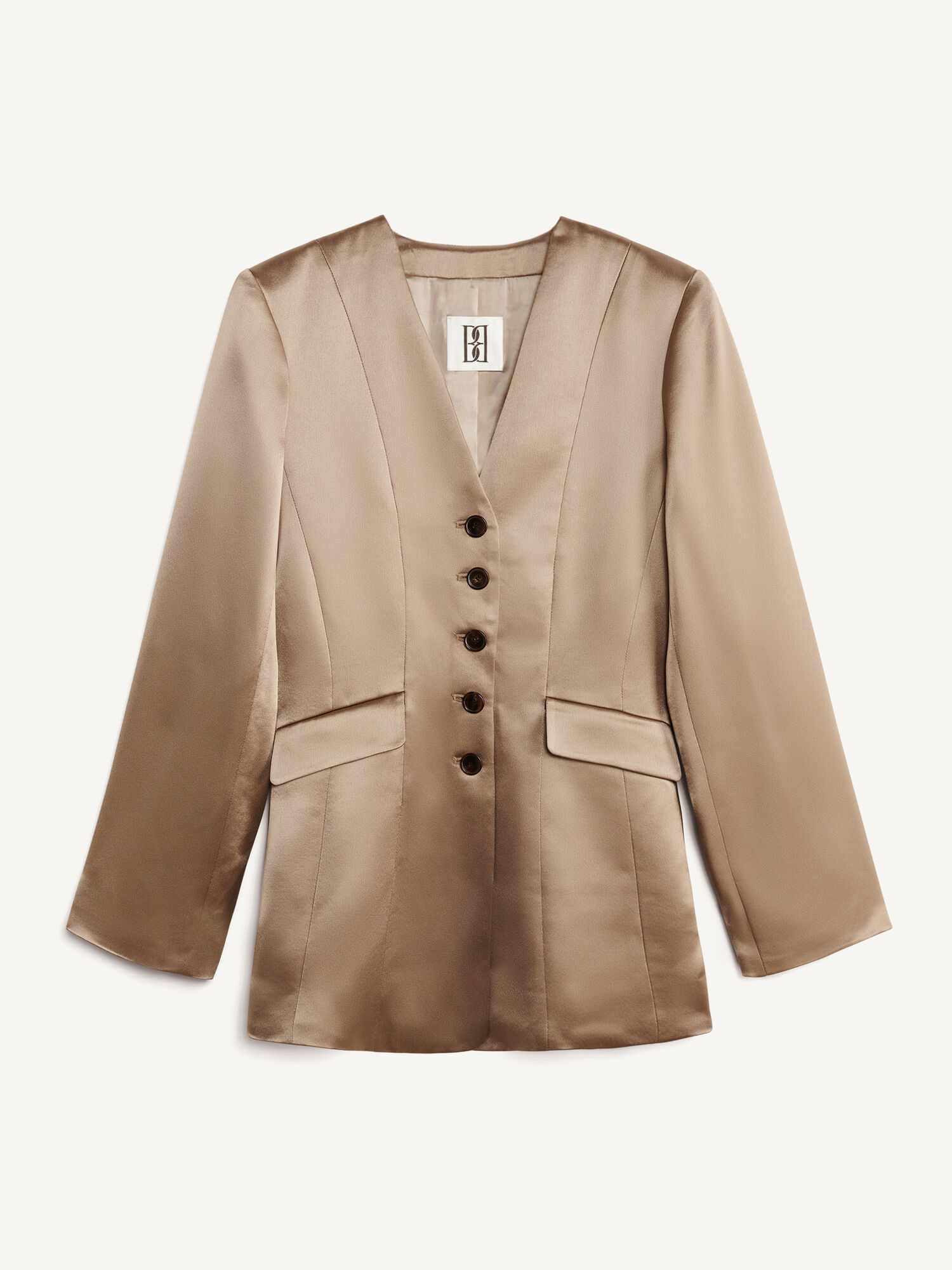 By Malene Birger Rinnah Single-breasted Bleiseri Shitake | FI_BB89735