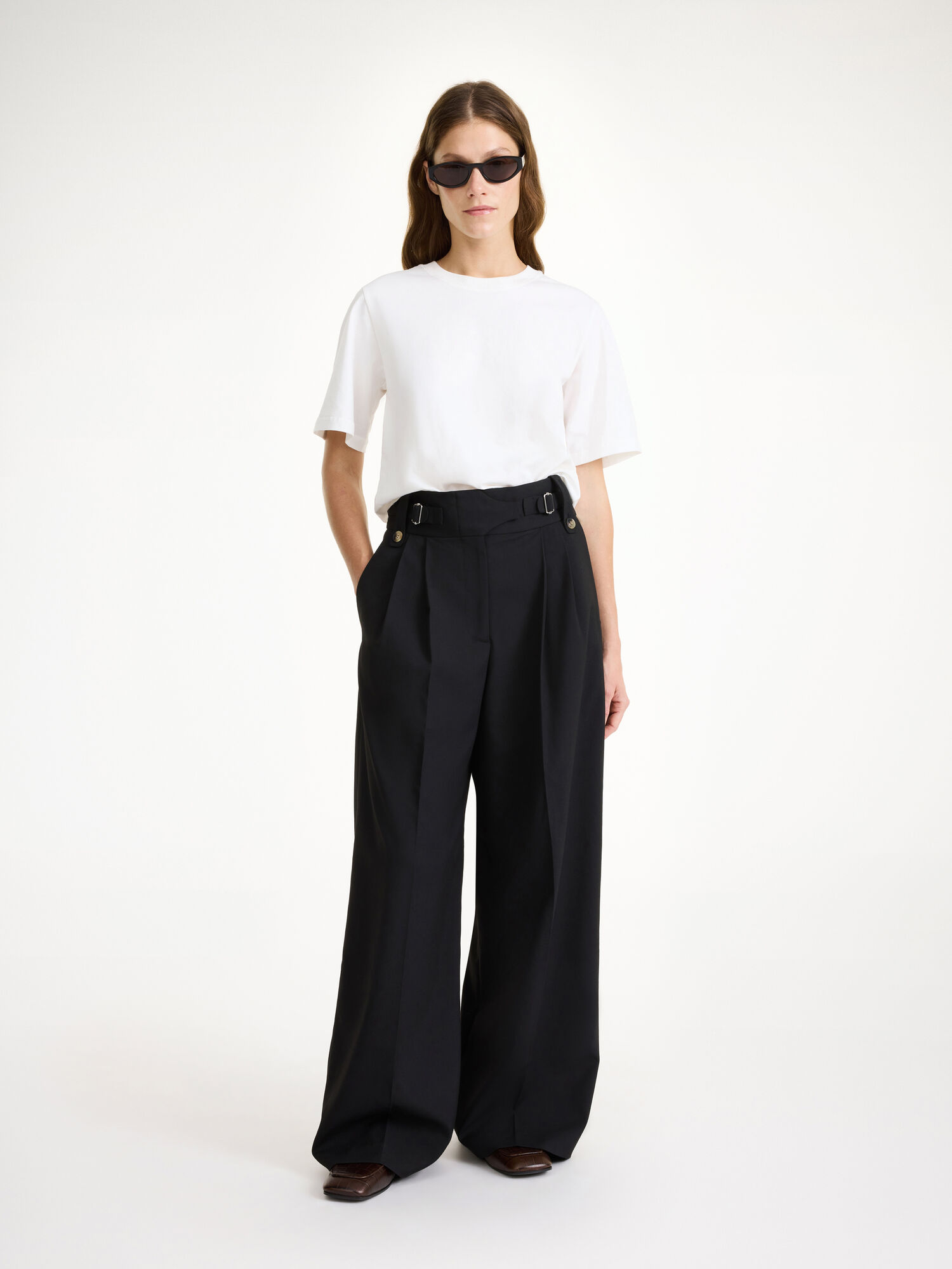 By Malene Birger Taal High-waisted Suorat Housut Mustat | FI_BB73888