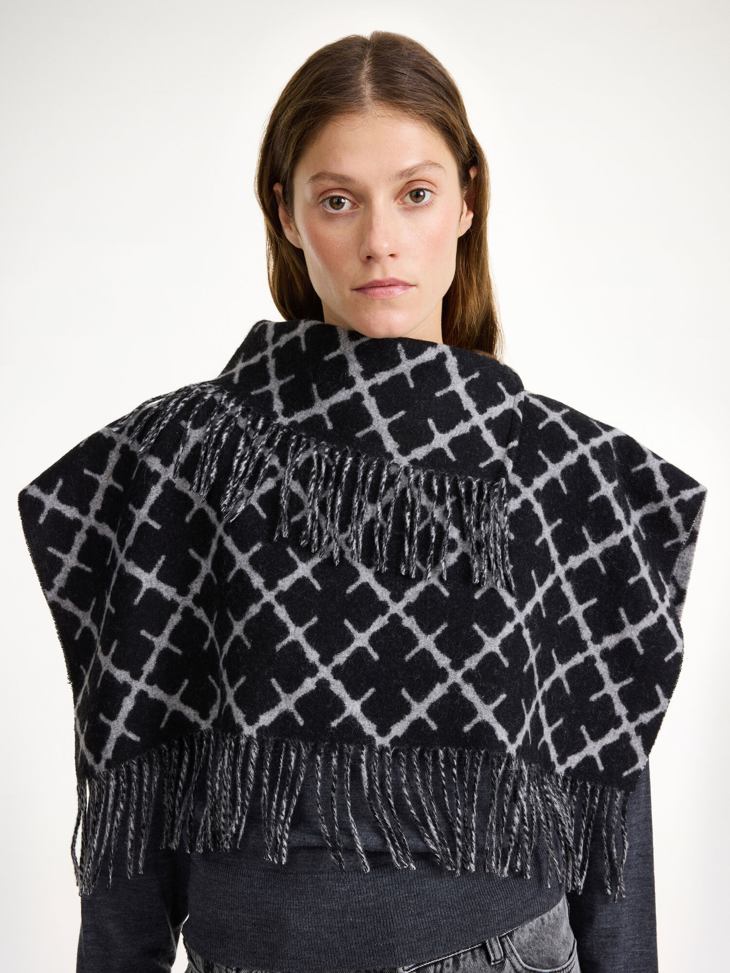 By Malene Birger Turtlos Wool Bib Huivit Vaaleanharmaat | FI_BB79812